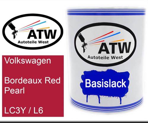 Volkswagen, Bordeaux Red Pearl, LC3Y / L6: 1L Lackdose, von ATW Autoteile West.